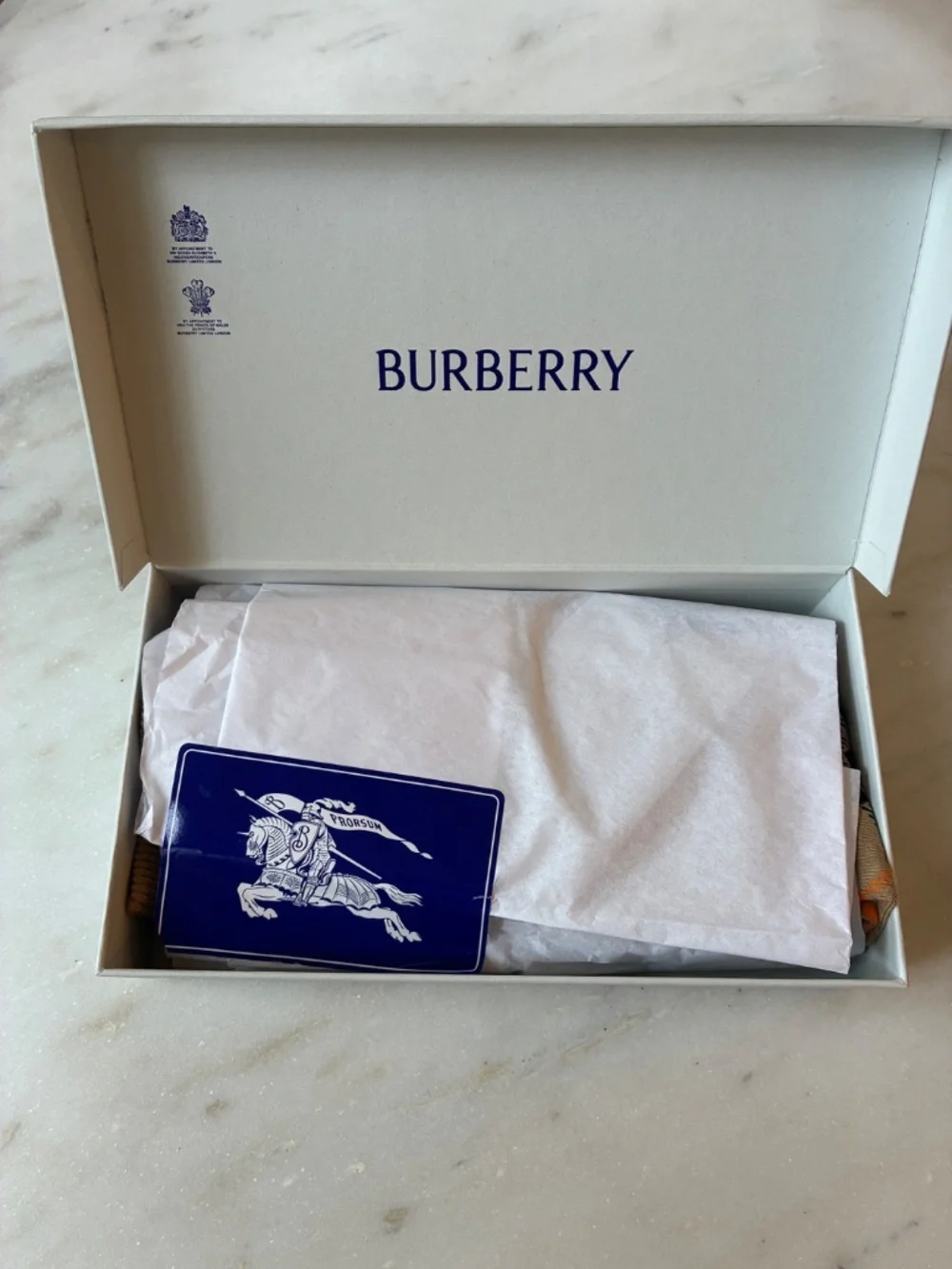 Burberry Socks Size Medium in Biscuit EKD Equestrian Knight Argyle